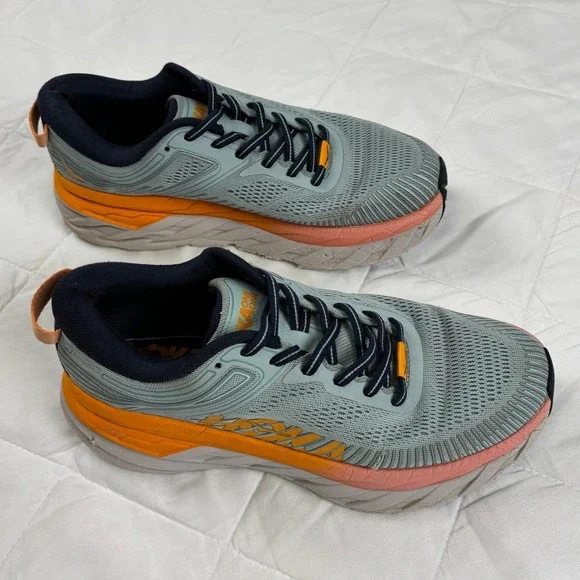 HOKA One One Bondi 7 Blue Haze Women's 8 Running Shoes Cushioned - Wear Noted - Picture 5 of 16